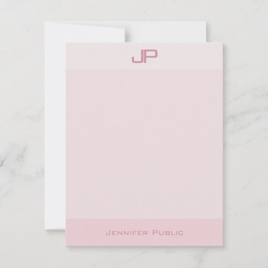 Elegante Pastel Colors Monogram Simple Modern Mitteilungskarte (Vorderseite)