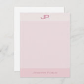 Elegante Pastel Colors Monogram Simple Modern Mitteilungskarte (Vorne/Hinten)