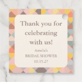 Elegante Pastel Custom Brautparty Vielen Dank Geschenkanhänger (Rückseite)