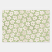 Elegante Pastel Daisy Blume Bunny Spring Oster Geschenkpapier Set (Vorderseite)