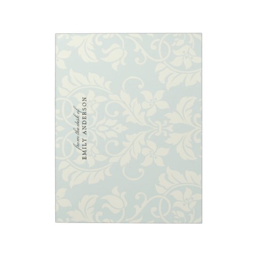 Elegante Pastel Damask vom Schreibtisch Notizblock (Rotiert)