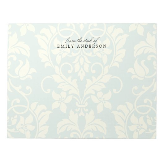 Elegante Pastel Damask vom Schreibtisch Notizblock (Vorderseite)