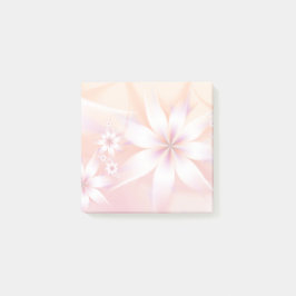 Elegante Pastel Floral Abstrakt| Weißer Korallenpf Post-it Klebezettel