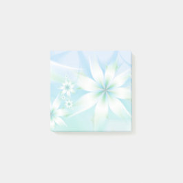 Elegante Pastel Floral Abstrakt| Weißes Grün Post-it Klebezettel