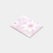 Elegante Pastel Floral Abstrakt| Weißrosa Post-it Klebezettel (angewinkelt)