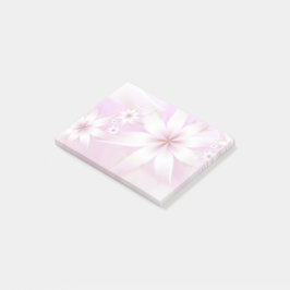 Elegante Pastel Floral Abstrakt| Weißrosa Post-it Klebezettel