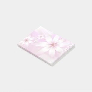 Elegante Pastel Floral Abstrakt  Weißrosa Post-it Klebezettel
