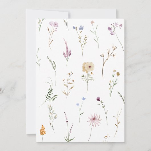 Elegante Pastel Floral Baby Dusche Einladung (Rückseite)