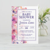 Elegante Pastel Floral Baby Shower Einladung (Stehend Vorderseite)