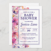 Elegante Pastel Floral Baby Shower Einladung (Vorne/Hinten)