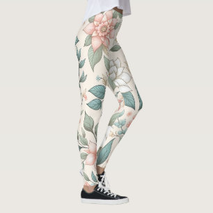 Elegante Pastel Floral Leggings