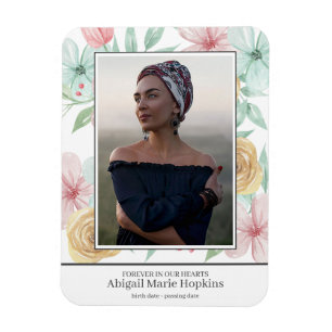 Elegante Pastel floral Love Memory Beerdigung Magnet