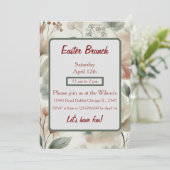 Elegante Pastel Floral Osterfeier Einladung (Stehend Vorderseite)