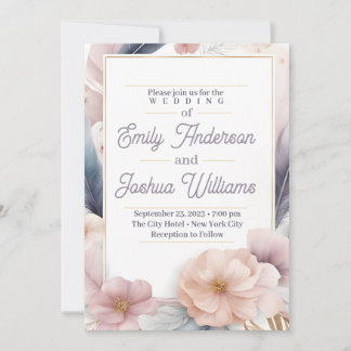 Elegante Pastel Floral Wedding Einladung