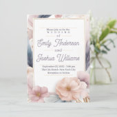 Elegante Pastel Floral Wedding Einladung (Stehend Vorderseite)