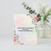 Elegante Pastel Floral Wedding Einladung Postkarte (Stehend Vorderseite)