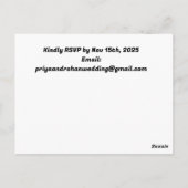 Elegante Pastel Floral Wedding Einladung Postkarte (Rückseite)