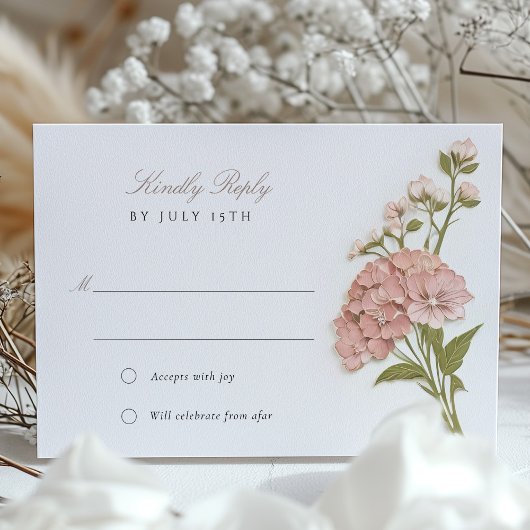 Elegante Pastel Floral Wedding RSVP Card Einladung