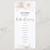 Elegante Pastel Florals Blush Gray Script Wedding Programm (Vorderseite)