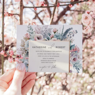 Elegante Pastel Garden Hochzeit der Blumen Folieneinladung