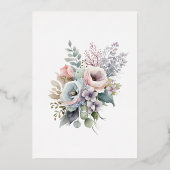 Elegante Pastel Garden Hochzeit der Blumen Folieneinladung (Rückseite)