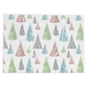 Elegante Pastel Glitzer Weihnachtsbaumtasche Große Geschenktüte (Rückseite)