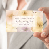 Elegante Pastel Gold Floral Designer Visitenkarte