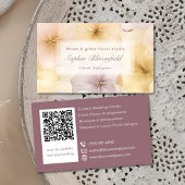 Elegante Pastel Gold Floral Designer Visitenkarte