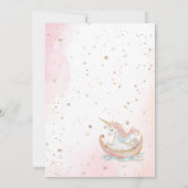 Elegante Pastel Gold Unicorn Einladung (Rückseite)