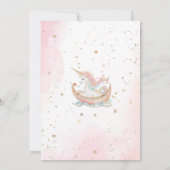Elegante Pastel Gold Unicorn Einladung (Rückseite)