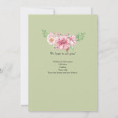 Elegante Pastel Green Blume Farewell Party Einladung (Rückseite)