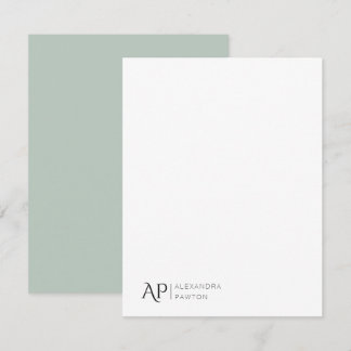 Elegante Pastel Green Individuelle Name Personal Mitteilungskarte