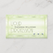 Elegante Pastel Green mit Diamanten und Logo Chic Visitenkarte (Vorderseite)