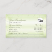 Elegante Pastel Green mit Diamanten und Logos Mode Visitenkarte (Rückseite)