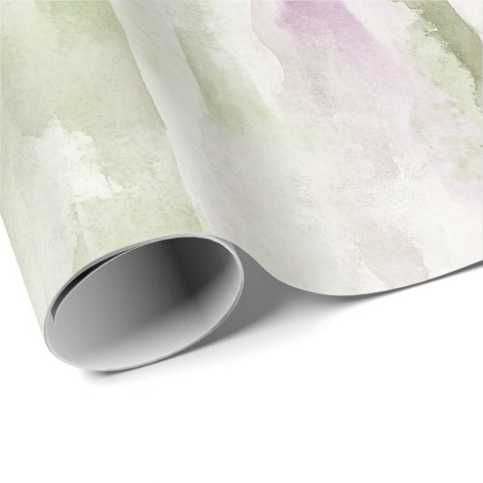 Elegante Pastel Green Pink Wasserfarbe Moderne Geschenkpapier (Rolleneckpunkt)