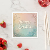 Elegante Pastel Happy Oaster Wasserfarben Serviette (Beispiel)
