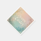 Elegante Pastel Happy Oaster Wasserfarben Serviette (Ecke)