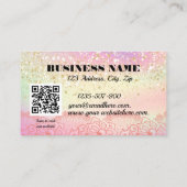 Elegante Pastel Holographic Glitzer Sparkle Lace Rabattkarte (Rückseite)