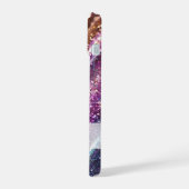Elegante Pastel Lila Blue Pink Silver Glitzer iPhone 15 Hülle (Linke Seite)