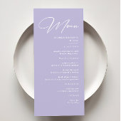 Elegante Pastel Lila Lavender Wedding Menükarte