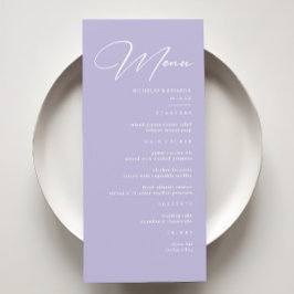 Elegante Pastel Lila Lavender Wedding Menükarte