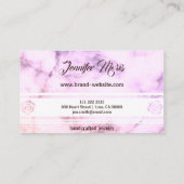 Elegante Pastel Lila Marble Stilftiges Monogramm Visitenkarte (Rückseite)