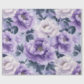 Elegante Pastel Lila Peony Floral Design Geschenkpapier (Flach)