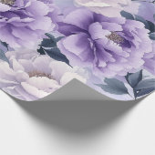 Elegante Pastel Lila Peony Floral Design Geschenkpapier (Ecke)