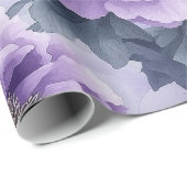 Elegante Pastel Lila Peony Floral Design Geschenkpapier (Rolleneckpunkt)