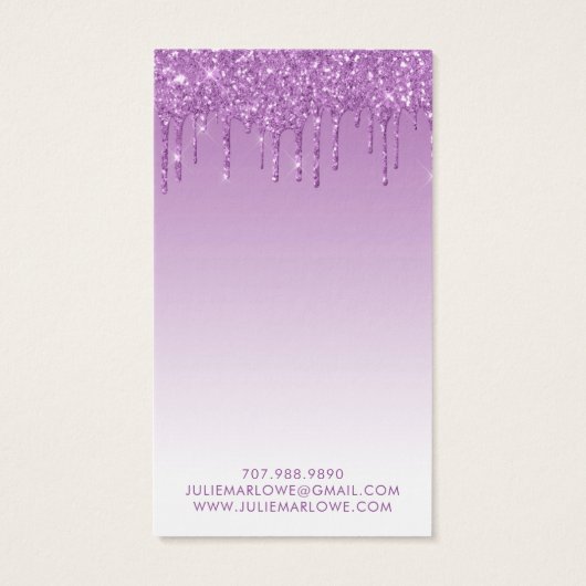 Elegante Pastel Lila Violet Glitzer Tropfen (Rückseite)