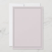 Elegante Pastel Lila Wedding Einladung (Rückseite)