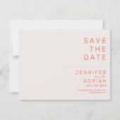 Elegante Pastel Minimal Horizontal Save the Date (Vorderseite)