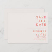 Elegante Pastel Minimal Horizontal Save the Date (Vorne/Hinten)