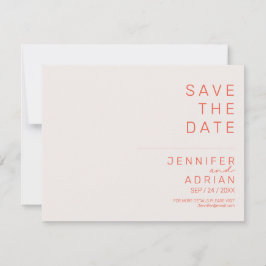 Elegante Pastel Minimal Horizontal Save the Date